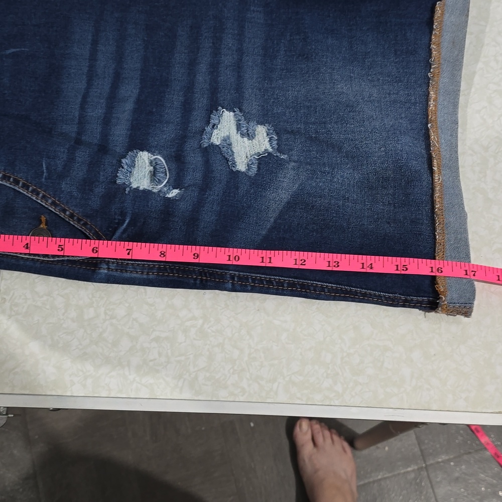 WAX JEANS Distressed Overalls Shorts Size M - Picture 13 of 15